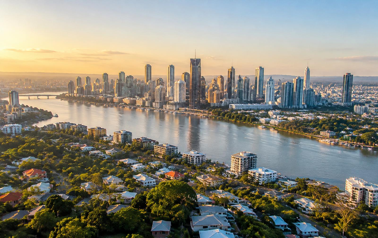 Brisbane river and suburbs